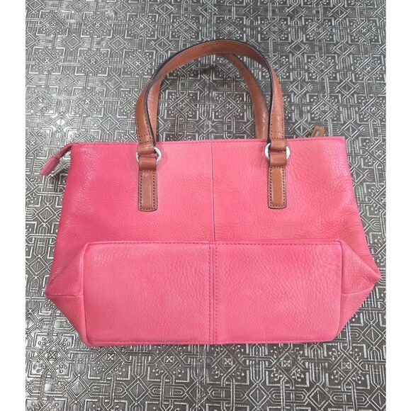 🐢 Fossil Barbie Pink Pebble Leather Satchel Bag. Super Cute!! 🥰🥰🥰 - Picture 10 of 11